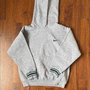 Nike Gray Hoodie with Green Accents
